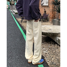 提花裤子男设计感小众ins潮牌宽松阔腿拖地休闲长裤RK2362-P45，男装牛仔裤，星座412-3