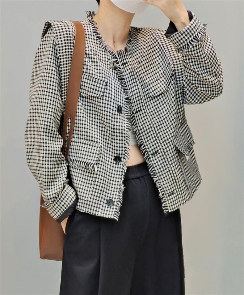【现货】秋季新品小香风格子外套，其它，那简