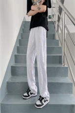 夏季印花拖地裤宽松暗黑直筒运动裤XZ1004-1WK616p50控68，男装休闲裤，星座715