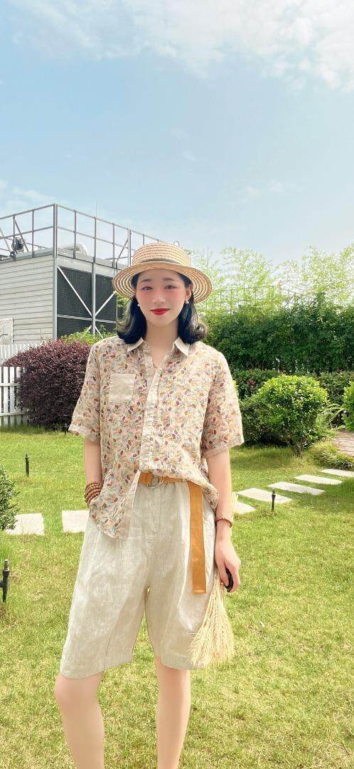 纯苎连衣裙小衫裤子裙子衬衣 时尚风 风淑女风休闲风，女装连衣裙，川哲