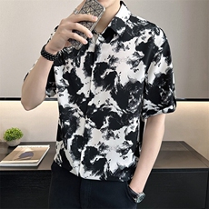 店主风~大码男装夏季冰丝中袖衬衫C208/P40，男装衬衫，电商B331