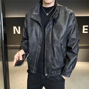 加绒加厚男士皮衣秋冬季皮夹克休闲外套品质款C317-J7722-P185图片