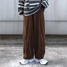 日系复古裤子男春秋季韩版ins高街潮牌宽松直筒阔腿裤K7048P35，男装休闲裤，星座1116-2