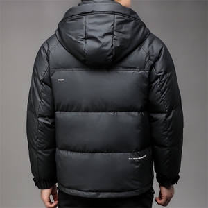 秋冬季连帽羽绒服男士加绒保暖连帽白鸭绒潮服休闲韩版外套图片