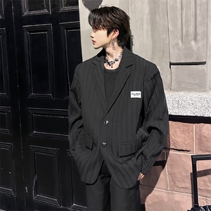 自家图小众轻熟风高级感韩系西服秋季炸街纯色西装男1501-P100,服装搭配磨菇街图片