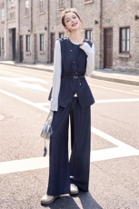 老钱风气质时髦马甲套装女2025秋季新款休闲长袖t恤阔腿裤三件套，女装套装/套裙，天丽