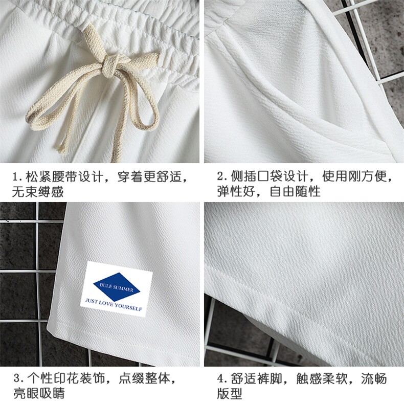 MK37061-P15冰丝短裤男士大码宽松休闲五分裤男运动中裤网格,男装休闲裤,电商A040A