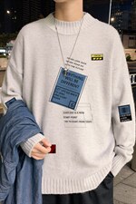 ！2023秋冬新款男士潮牌半高领毛衣百搭潮流针织衫M616P50，男装针织衫/毛衣，电商B220