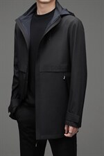 2023秋季新款连帽风衣中长款中青年商务休闲时尚外套长袖上衣男装，男装风衣，电商B212（原钱塘6029）
