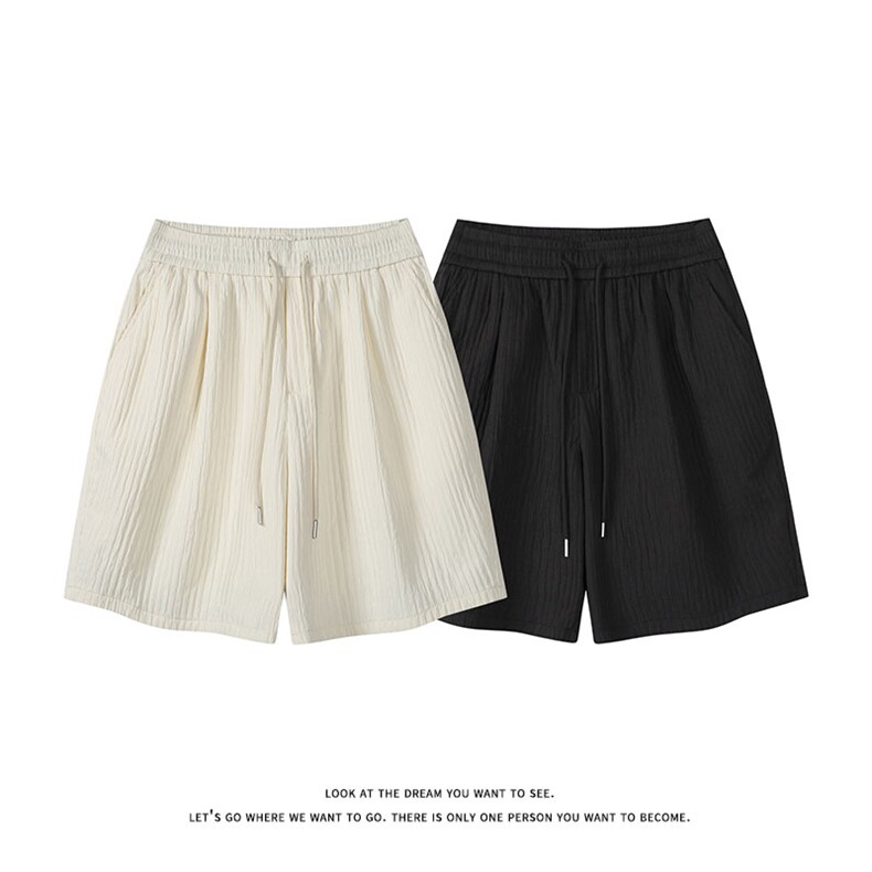 日常百搭休闲运动短裤男女简约宽松抽绳松紧腰裤子DK8703-特价P25，男装牛仔裤，电商A007