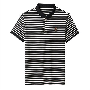 条纹短袖T恤男翻领薄款时尚POLO衫夏季中青年男士休闲棉质体恤衫,男装T恤,电商B212（原钱塘6029）