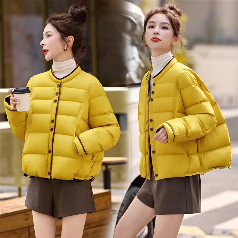 【现货现货】轻薄羽绒服女短款2025冬季新款高级感90白鸭绒小外套,女装羽绒服,一安秀