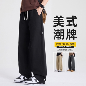 潮牌纯棉休闲裤男士春季新款宽松高端直筒工装裤子Z2562-P50图片