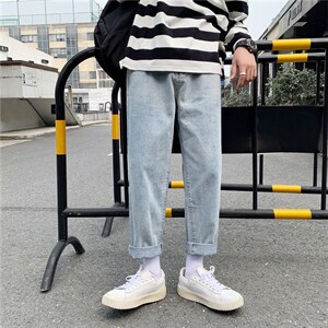 秋季韩版潮流休闲牛仔裤男宽松百搭直筒潮牌坠感老爹裤NK907-p35，男装牛仔裤，星座1008-1