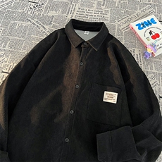 衬衫男秋季新款港风宽松大码灯芯绒长袖衬衣CS025-P38，男装衬衫，星座214-3