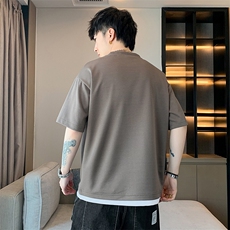 冰氧仿棉短袖店主风体恤夏季休闲百搭刺绣纯色男上衣TC3148-P24，男装T恤，星座717