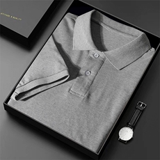 2025春季新款休闲百搭纯色净面polo衫，男装Polo衫，德尔信羊绒