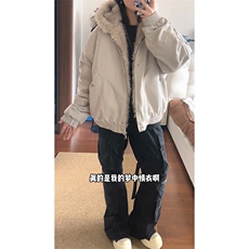 现货高品质美式高街冬季重磅硬挺短款座山雕毛领棉衣男女加厚外套，男装棉衣，电商A486