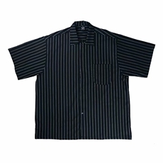 条纹衬衫外套男港风日系休闲宽松大码衣服黑色男士短袖衬衣夏季薄，男装T恤，星座1210-1