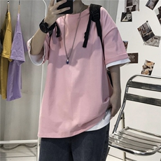 T300纯棉200克S-5XL10色选T恤光版纯色T抖音直播供货大码，男装T恤，星座115A-3