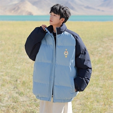 现货抖音得物可供视频三防加厚羽绒拼接棉衣外套面包棉服86658，男装棉衣，电商A486