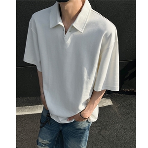 夏季新品 老钱风宽松休闲POLO衫短袖T恤上衣男 H1083 特P35图片
