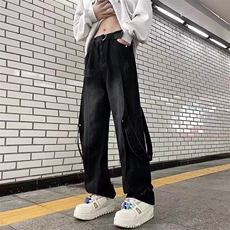 1506-1/K20501/P51美式潮牌时尚百搭直筒复古飘带牛仔撞色男女，男装休闲裤，星座1506-1