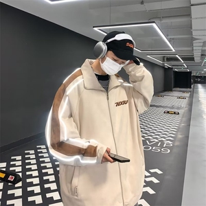 鹿皮绒外套男士春款美式复古潮牌上衣HW174P78图片
