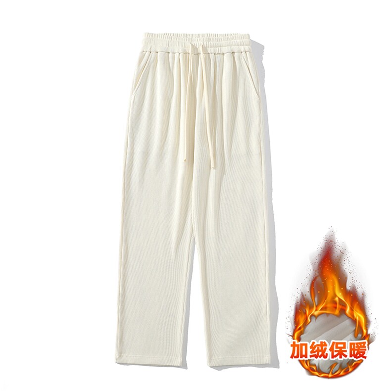 新款男设计感加绒潮牌ins风休闲裤白底平铺XD8812加绒-P65控98,男装休闲裤,星座717