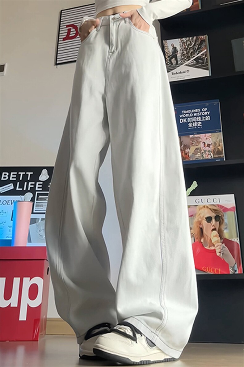 弯刀裤高腰显瘦直筒裤男女宽松休闲百搭阔腿长裤NK8671-特价60,男装休闲裤,电商A007