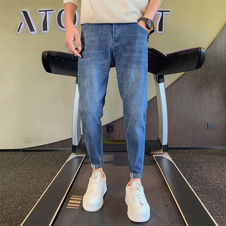 牛仔裤男潮牌修身小脚九分裤青少年显瘦男生裤子C208-6784-特P48,男装牛仔裤,电商C208