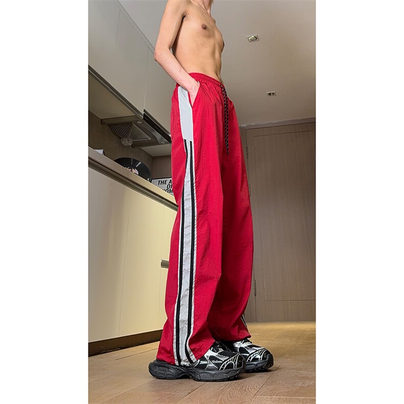 现货夏季速干巴黎神裤撞色拼接条纹休闲运动长裤男K650-P45控68,女装休闲裤,星座205-5