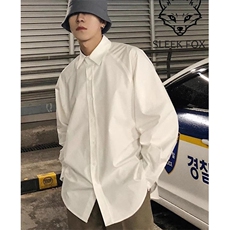 秋冬男士舒适外穿防晒休闲纯色ins宽松方领简约白色长袖衬衫CZ04，男装防晒衣，星座1116A（原606A-3）