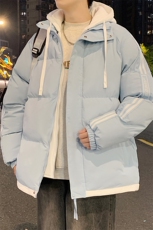 连帽假两件羽绒棉服男生多巴胺小清新短款面包服MY1882-P78，男装棉衣，星座610（原A335）