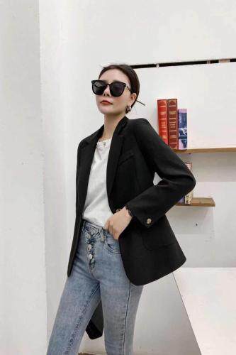 春季新款韩版时尚修身西装外套，女装西装，青羽鹤
