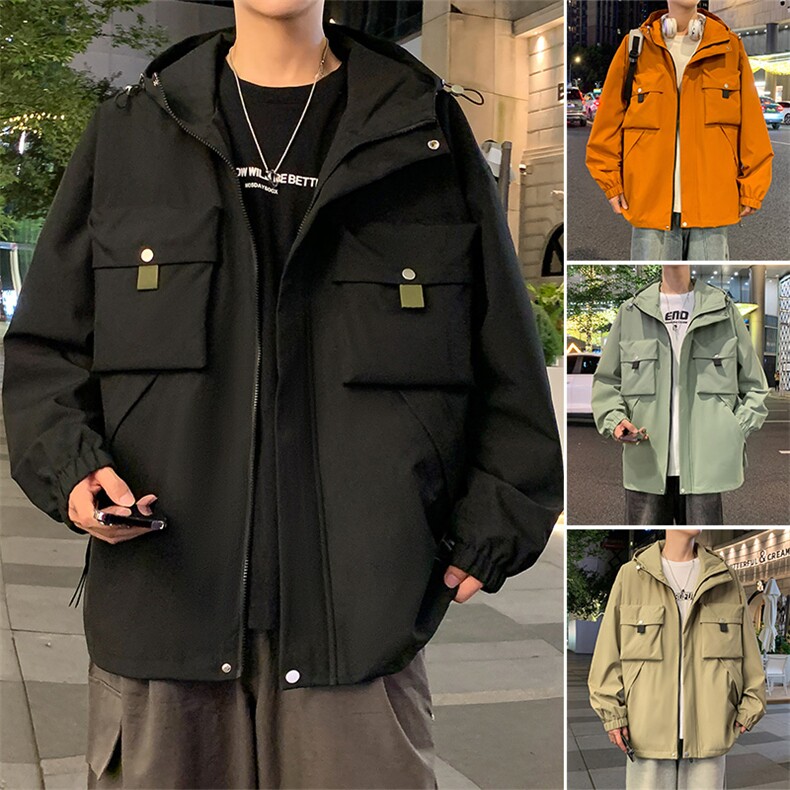 休闲拉链夹克情侣冲锋衣防风衣连帽外套JK451p75图片