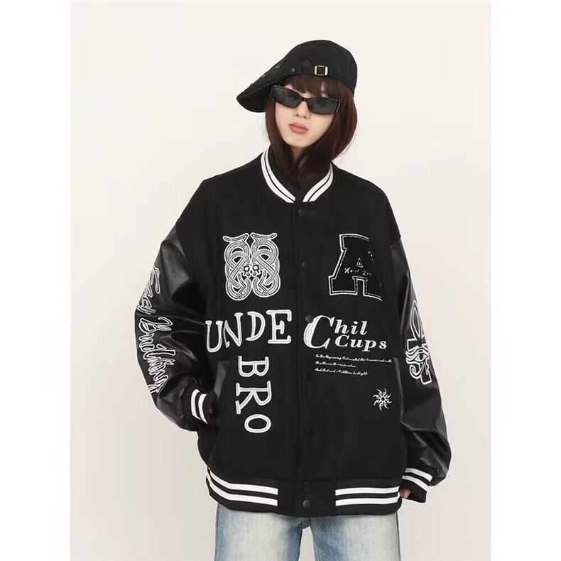 W9706-P70网图现货ins高街新款时尚个性棒球服嘻哈潮潮流夹克,男装夹克,星座1608-2