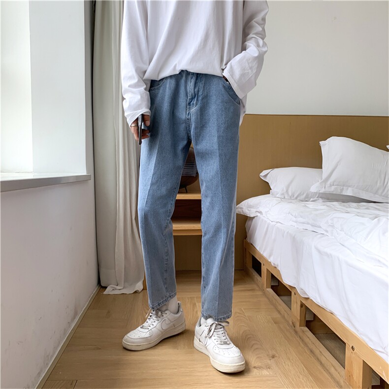 小直筒纯色九分牛仔裤NB360P50,男装牛仔裤,电商D325