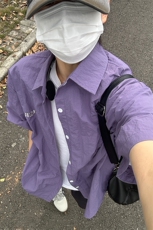 夏季新款速干短袖刺绣衬衫潮流港风宽松百搭男半袖CS285-P35，男装T恤，星座301C-5