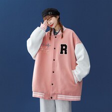 中性风2022秋季新款拼色港风潮牌印花棒球服夹克外套G94p65-控78，男装夹克，A247A