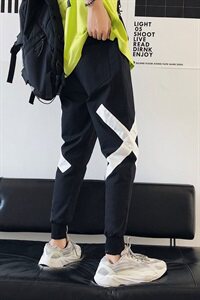2021 春季新日系松紧腰个性男贴布工艺大码九分裤休闲裤K8110-P55图片