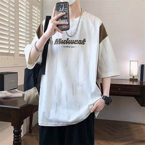 25161-特P40夏季休闲时尚T恤男短袖打底衫青少年潮牌印花T恤图片