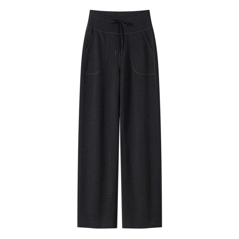 2025年秋季宽松时尚百搭通勤简约休闲加绒阔腿裤，女装休闲裤，昭美羊绒