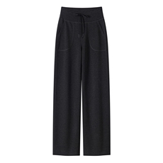 2025年秋季宽松时尚百搭通勤简约休闲加绒阔腿裤，女装休闲裤，昭美羊绒