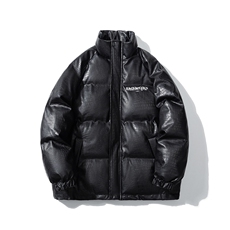 日系白底鳄鱼纹棉衣男手塞棉夹克PU皮棉服外套男8507P120控158，男装棉衣，星座226-1