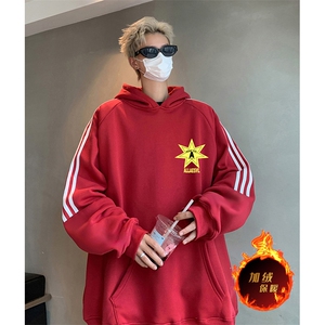 抖音得物供货 提供视频 秋冬重磅美式宽松织带连帽卫衣0410图片