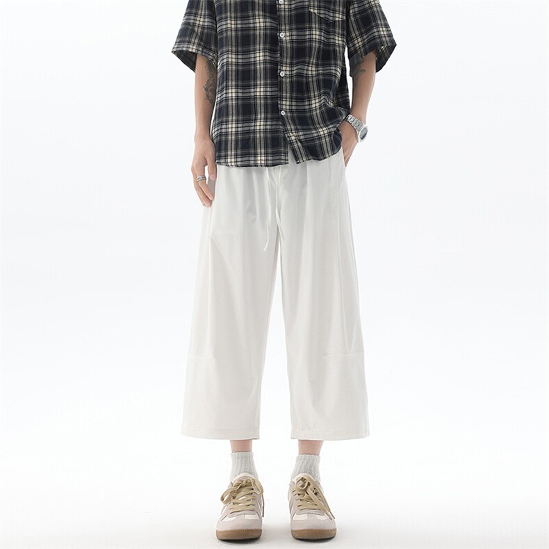 8XL-M七分裤男款夏季冰丝薄款休闲裤子宽松大码7分短裤QK27001P40,男装牛仔裤,电商B312