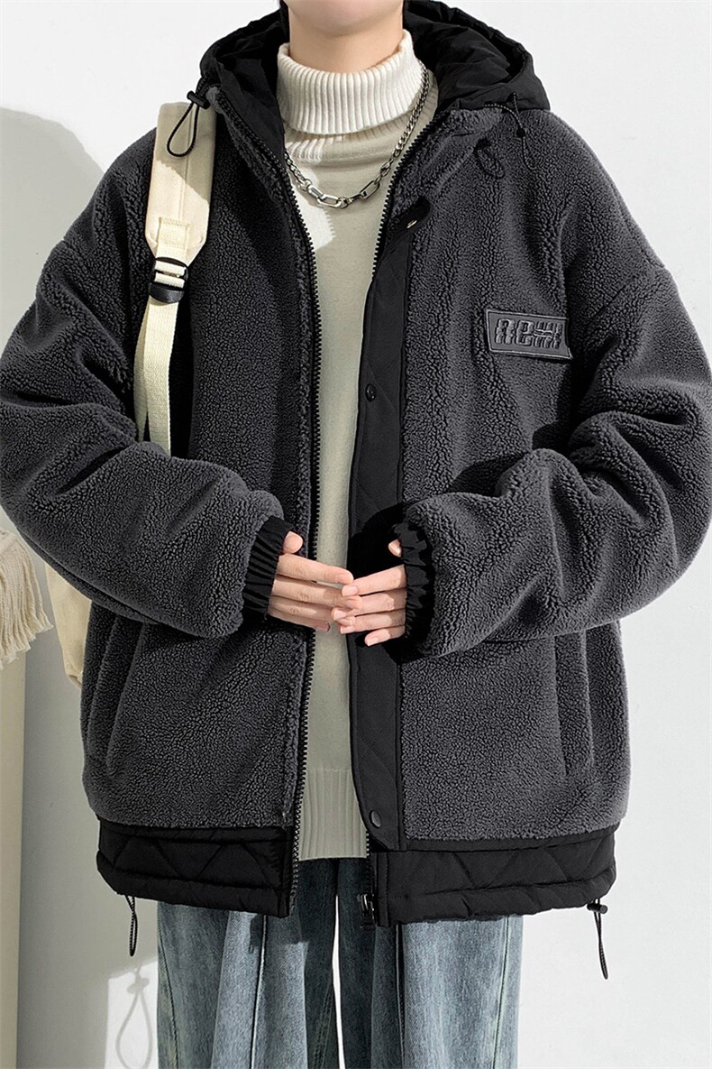 冬款学生港风羊羔绒保暖棉服加绒棉衣外套男女8336-P130控价178,男装棉衣,电商A441-1