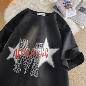 夏季麂皮绒短袖宽松T恤RT3053-P28控48图片