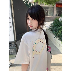 万针全刺绣工艺抖音得物高品质260克重磅纯棉双纱美式高街短袖T恤，男装T恤，电商A486